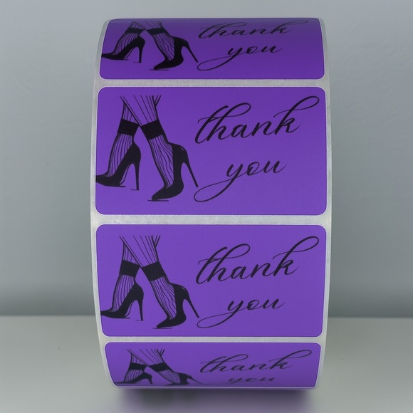 Chic Thank You Stickers - High Heels & Stockings Design Small Business Packaging - Picture 5 of 11